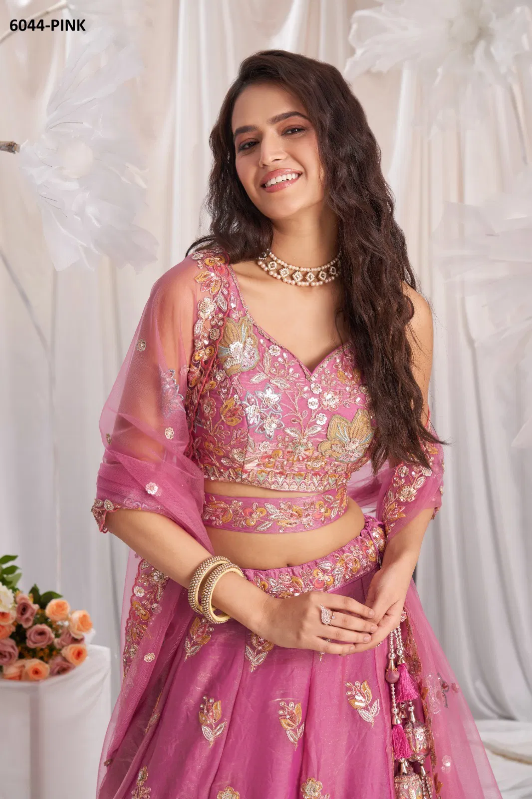 Pf 6044 Organza Lehenga Choli Wholesalers In Delhi